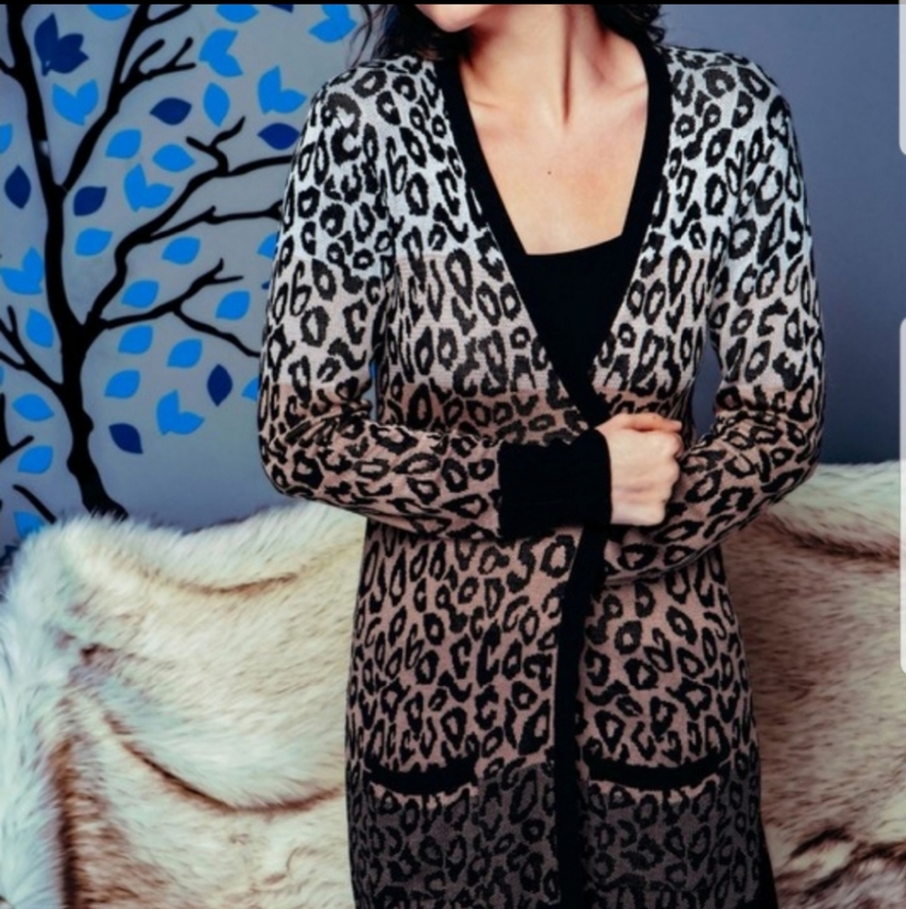 Leopard Print, Ombre' Cardigan